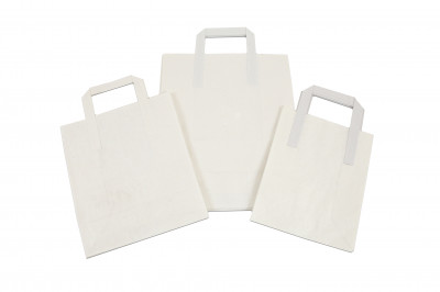 White Kraft Carrier Bags External Handle